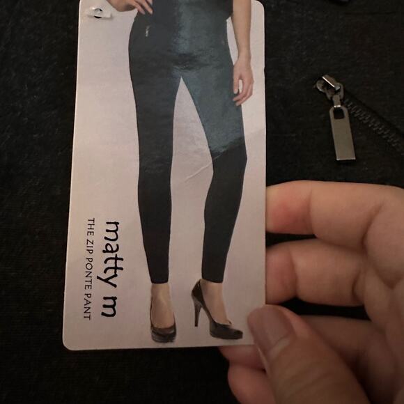 NWT Matty M dark grey zip ponte pant size medium - Picture 3 of 5